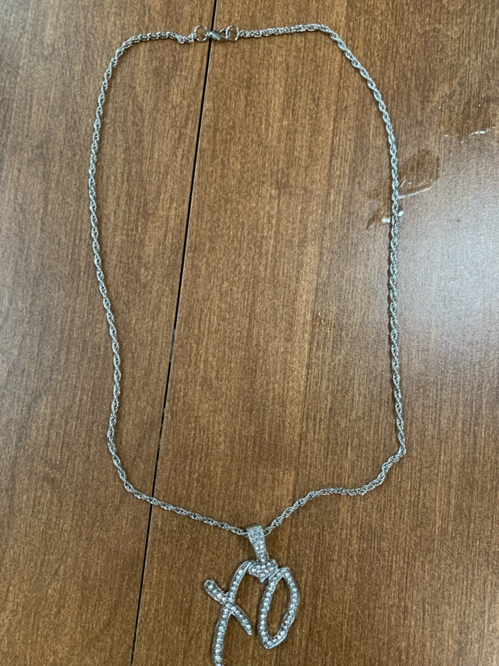Silver XO Crystal Pendant Necklace - Women Jewelry
